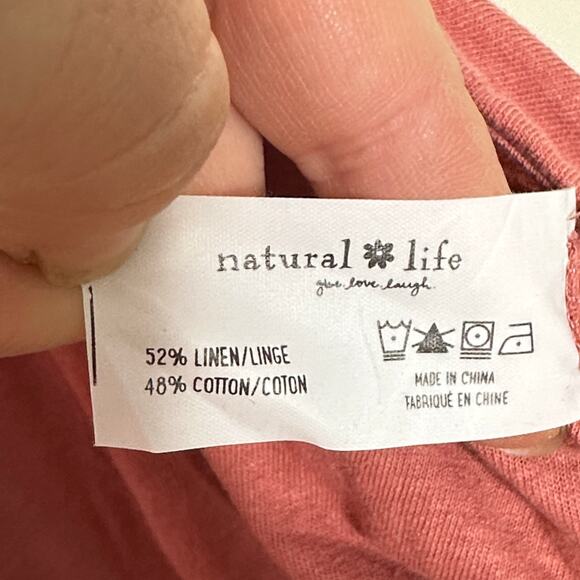 NATURAL LIFE Katie Wide Leg Linen Blend Jumpsuit Pink Sz S/M NWT {3W50} - Picture 5 of 5